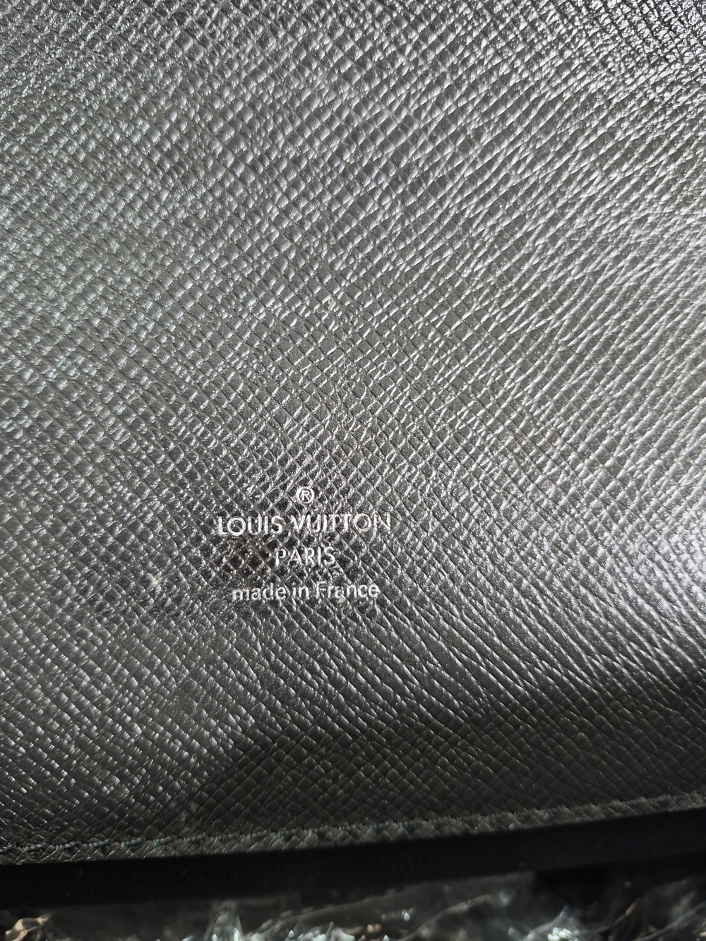 Louis Vuitton Black Textured Leather Briefcase with Silver Lock - Picture 6 of 12